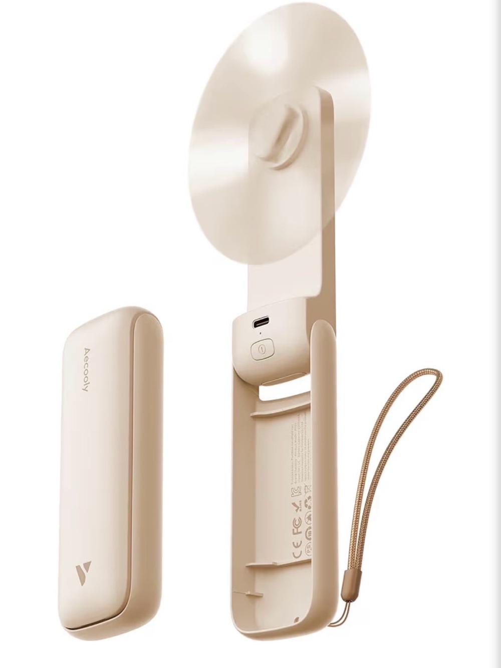 Portable Foldable Handheld Fan - Cream - QTY 3